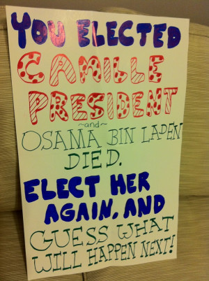 Lisa’s 4th grade Vice President campaign posters and hand outs.
