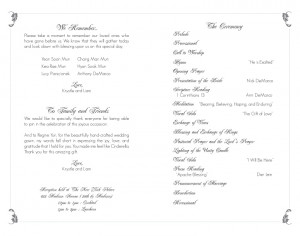 ... wedding programs wedding program wording program samples wedding