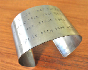 Custom Quote Personalized Thick Bracelet. $39.00, via Etsy. Would love ...