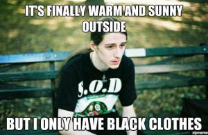 ... finally warm and sunny outside – but I only have black clothes