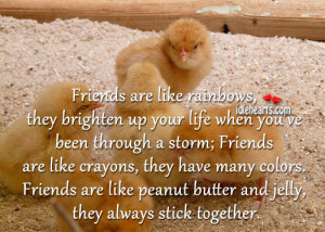 Friends are like rainbows, they brighten up your life when you’ve ...