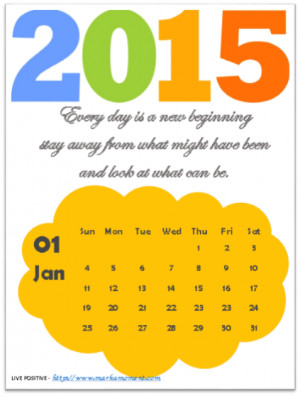 2015 Yearly Motivational Thoughts Calendar