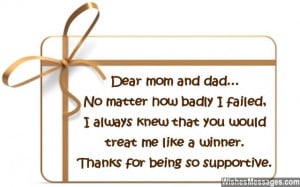 Thank You Notes for Parents: Messages for Mom and Dad