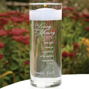 In Loving Memory 9 x 3 Personalized Glass Memorial Candle Holder