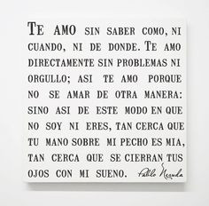 ... Love Poem Canvas, Spanish Quotes, Literary Wall Decor, Modern Home