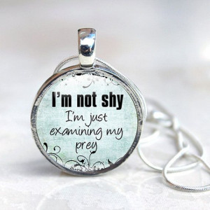 Quote glass pendant necklace shy humorous jewelry by GlassCharmed, £ ...