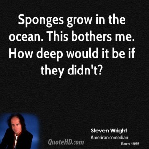 Sponges grow in the ocean. This bothers me. How deep would it be if ...