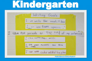 photo of: Bulletin Board of Kindergarten Writing Goals (from Bulletin ...