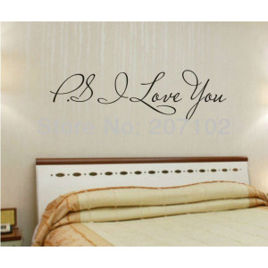 Promotion PS I Love You Vinyl wall quotes stickers sayings home art ...
