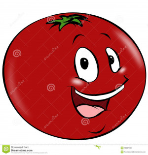 happy cartoon tomato. A healthy addition to any diet.