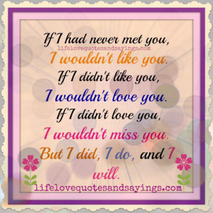 if i had never met you i wouldn t like you if i didn t like you i ...