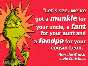 Suess How The Grinch Stole Christmas Quote Vinyl Wall Saying