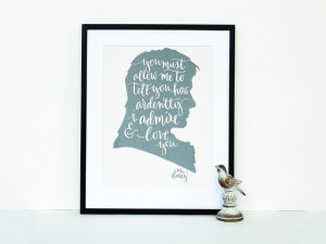 Mr. Darcy Calligraphy Quote Screen Print - Jane Austen Pride and ...
