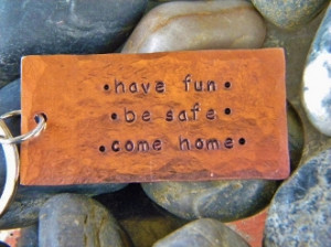 EXACT QUOTE HERE | Hand Stamped Keychain | Purple Pelican Designs