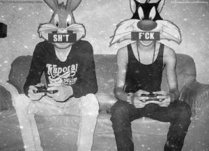 , bugs bunny, dope, dope guys, fresh, fuck, playstation, quote, shit ...