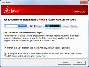The Ask Toolbar is another reason to avoid Java