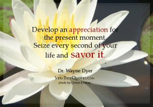 Develop an appreciation for the present moment. Seize every second of ...