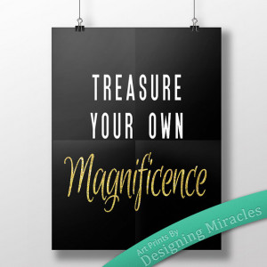 Inspirational Quote Gold and Glitter Sparkle Art 