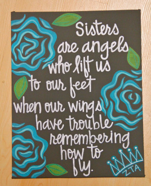 ... › Sisters are angels… Canvas Painting 11