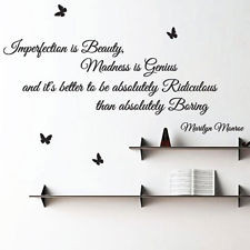 ... Imperfection is Beauty Art Wall Sticker Quotes, Wall Decals Words