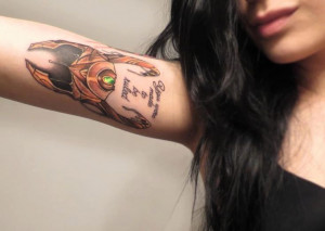 ... . She has well put her own perspective toward the world on her arm