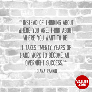 Instead of thinking about where you are, think about where you want to ...