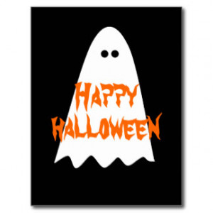 Cute and simple Halloween ghost Postcards