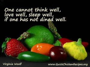 ... sleep well, if one has not dined well.
