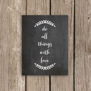 Printable Chalkboard Art - Laurel Art Print with Quote - Do All Things ...