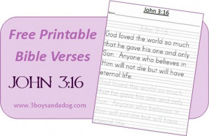Free Printable Bible Verses: John 3:16