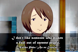 Noriko Paku Ao no Exorcist Quotes