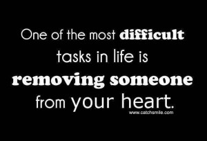 ... the Most Difficult tasks in life is Removing Someone From Your Heart