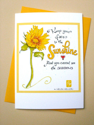 Be Happy Card. Inspirational Quote Card. Sunflower Sunshine