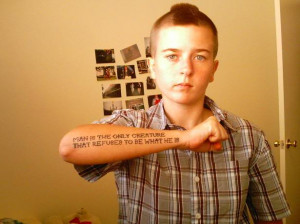 Camus tattoo (and Vonnegut tattoo)