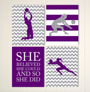Girls volleyball wall art, volleyball room decor, spots quotes wall ...