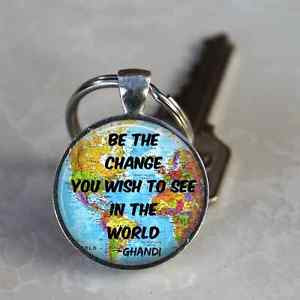 ... WORLD MAP QUOTE 2015 GRADUATION Gift High School COLLEGE Charm KEYRING