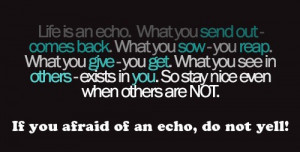if you are afraid of an echo, do not yell