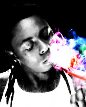 Lil Wayne Smoking Colorful Weed