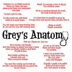 CafePress > Wall Art > Posters > Grey's Anatomy Quotes Poster