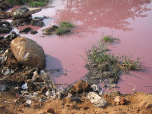 Chromium polluted surface water. India. Photo by Blacksmith Institute.