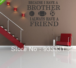 5pcs/lot Brothers Friends Kid Room Sports Decor Wall Quote Decal ...