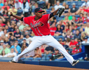 Braves pitches against the Washington Nationals at Turner Field ...