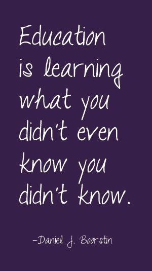... what you didn't even know you didn't know. - Daniel J. Boorstin
