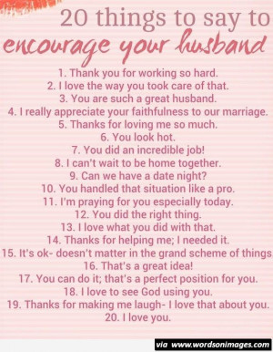 Things to say to encourage your husband