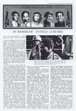 Re: Patrice lumumba's assassination 50 yrs ago: Video