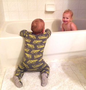 little boys bath together