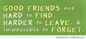 Best Friend Quote: Good friends are hard to find, harder...