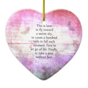 Rumi quote.Spiritual, Inspirational LOVE art Christmas Ornaments