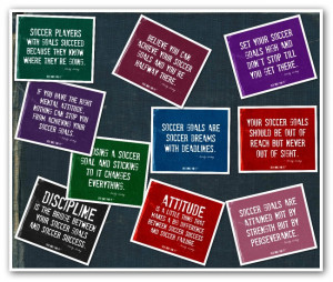 Soccer Quotes Collage in Blue Denim