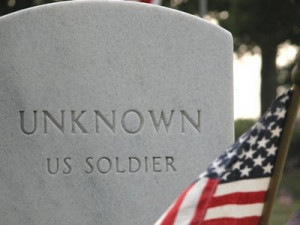 ... : Grave of an Unknown U.S. Soldier, Omana Beach, Normandy, France